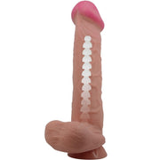 PRETTY LOVE - SLIDING SKIN SERIES REALISTISCHER DILDO MIT SLIDING SKIN SAUGNAPF BRAUN 26 CM