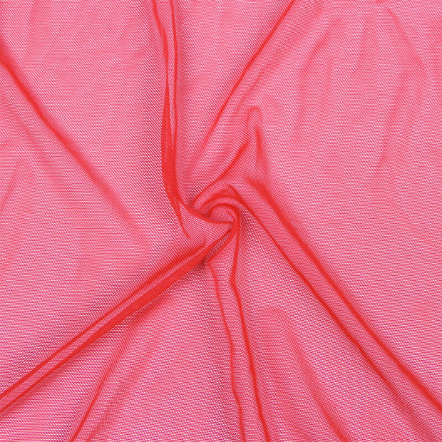 SUBBLIME - TRANSPARENTER STOFFMANTEL MIT SPITZENDETAIL ROT L/XL