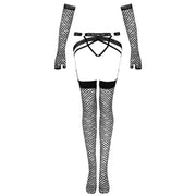 LIVCO CORSETTI FASHION - NEMALIA SET STRUMPFHALTER + STRÜMPFE + HANDSCHUHE SCHWARZ
