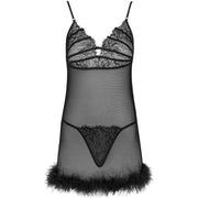 LIVCO CORSETTI FASHION - ZERUNAM SET BABYDOLL + SCHWARZER TANGA