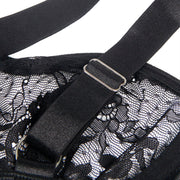 SUBBLIME - TEDDY MIT STRUMPFBAND MIT SPITZENDETAIL UND STREIFEN SCHWARZ L/XL