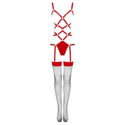 LIVCO CORSETTI FASHION - THIARA LC 20213 SET BODY + STRÜMPFE ROT S/M