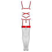 LIVCO CORSETTI FASHION - THIARA LC 20213 SET BODY + STRÜMPFE ROT S/M