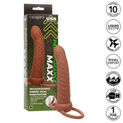 CALEXOTICS - MAXX RIBBED DUAL PENETRATOR 10 VIBRATIONEN BRAUN