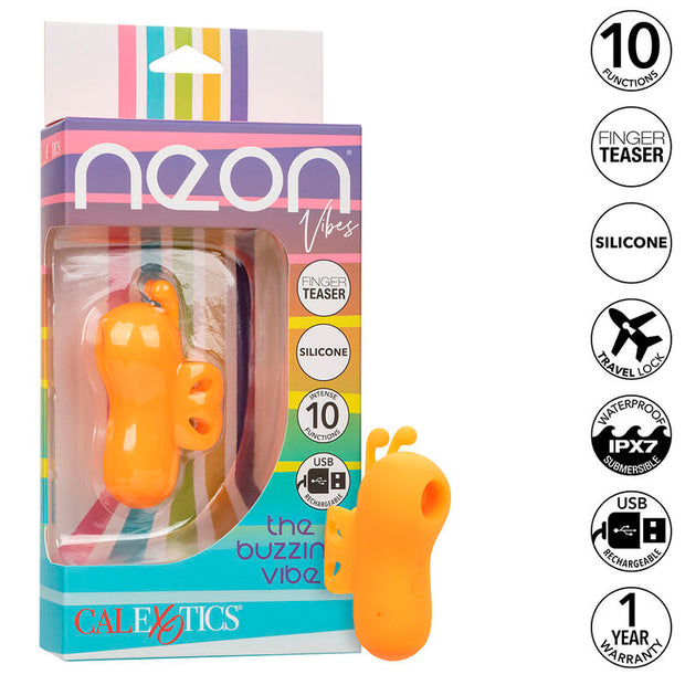 CALEXOTICS - NEON VIBES DER BUZZING VIBE FINGERSTIMULATOR 10 VIBRATIONEN ORANGE