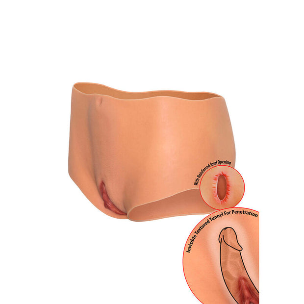 HIDDEN DESIRE - ALTER EGO OFFENER VAGINA- UND ARSCH-SLIP MIT MITTLERER TAILLE, HAUTFARBE