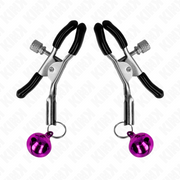 KINK - LILA NIPPELKLEMME MIT EINZELNEN GLOCKEN 6 CM