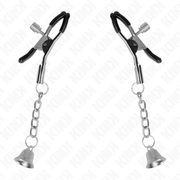 KINK - SILBERNE NIPPELKLEMMEN MIT GLOCKENANHÄNGER 6 CM