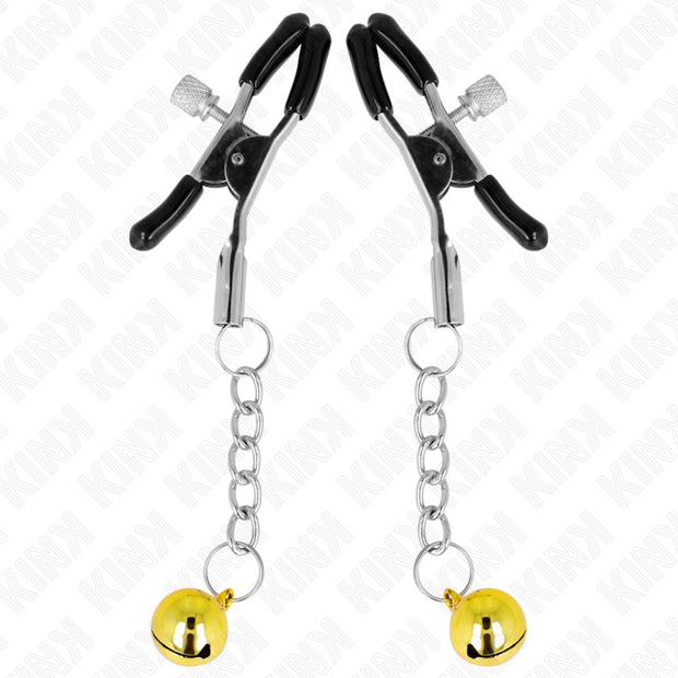 KINK - GOLDENE JINGLE BELL ANHÄNGER-NIPPELKLAMMERN 6 CM
