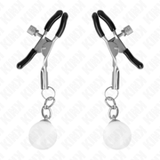 KINK - GLASPERLEN-NIPPELKLAMMERN SILBER 6 CM