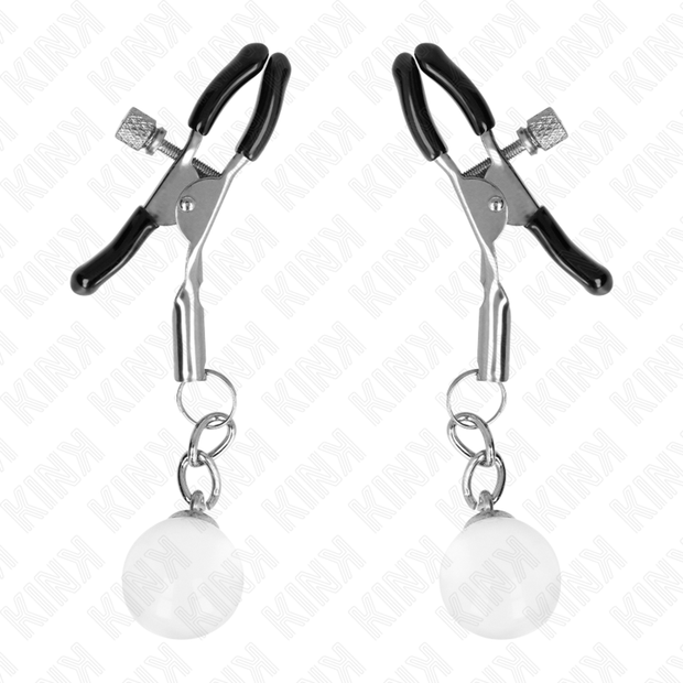 KINK - GLASPERLEN-NIPPELKLAMMERN SILBER 6 CM