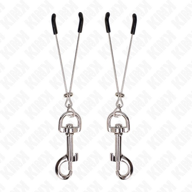 KINK - DÜNNE HAKEN-NIPPELKLAMMERE SILBER 7 CM