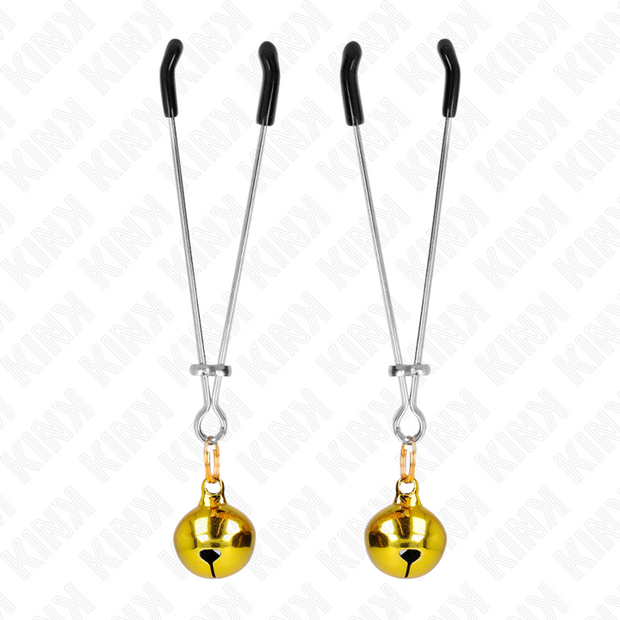 KINK - DÜNNE GLOCKEN-NIPPELKLAMMERN GOLD 7 CM