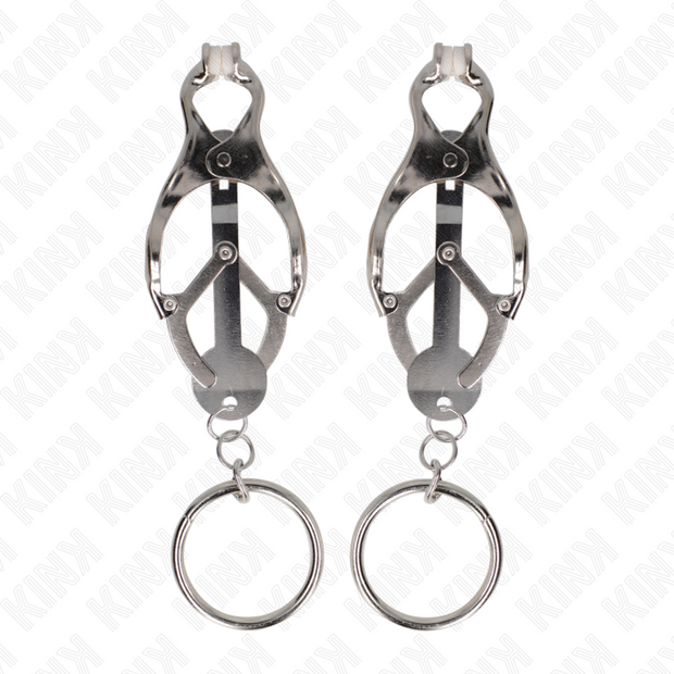 KINK - O-RING JAPANISCHE KLEEBLATT-NIPPELKLAMMERN SILBER