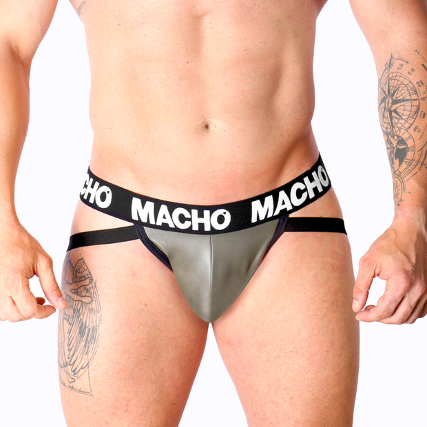MACHO - MX27GR LEDERJOCK GRAU BEIGE XL