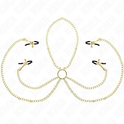 KINK - 4 Nippel- und Kitzlerklammern, verstellbar, Gold