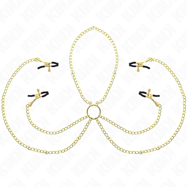 KINK - 4 Nippel- und Kitzlerklammern, verstellbar, Gold
