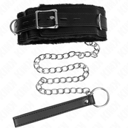 KINK - HALSBAND MIT LEINE 65 CM MIT EINSCHRÄNKUNGEN SCHWARZ 36-42 CM X 5,5 CM