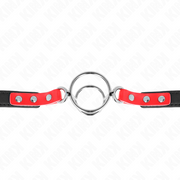 KINK - KNEBEL MIT MEHREREN O-RINGEN 4 / 4,8 CM ROT 38 X 56 CM