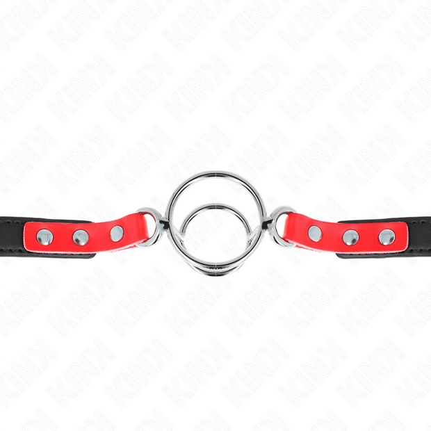 KINK - KNEBEL MIT MEHREREN O-RINGEN 4 / 4,8 CM ROT 38 X 56 CM