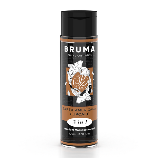 BRUMA - PREMIUM-MASSAGEÖL MIT WÄRMEEFFEKT, CUPCAKE-GESCHMACK 3 IN 1 - 100 ML