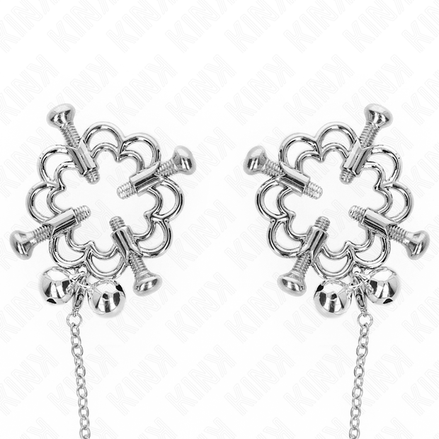 KINK - METALLISCHE BLUMEN-NIPPELKLAMMERN MIT KETTE