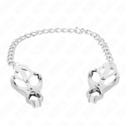 KINK - JAPANISCHE KLEEBLATT-NIPPELKLAMMERN MIT KETTE SILBER 30 CM