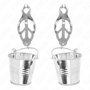 KINK - JAPANISCHE KLEEBLATT-NIPPELKLAMMERN MIT EIMER SILBER