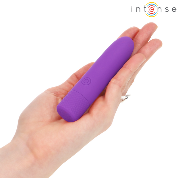 INTENSE - SYMONE USB WIEDERAUFLADBARER VIBRIERENDER BULLET 8 VIBRATIONEN LILA 10 X 2,2 CM