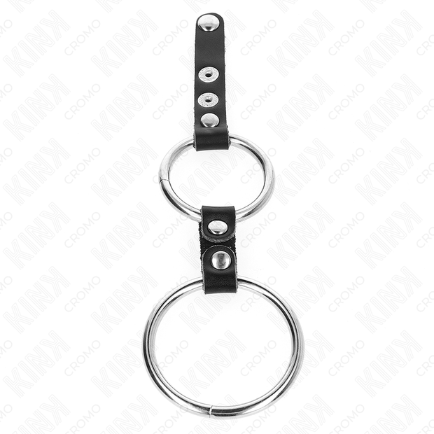 KINK - DOPPELTER PENISRING 3,8 CM BIS 5 CM DURCH LEDER VERBUNDEN