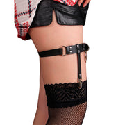 SUBBLIME - 953744 VERSTELLBARES PUNK-STRUMPFHOSE AUS LEDER SCHWARZ EINE GRÖSSE