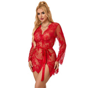 SUBBLIME - 953782 SPITZEN-NACHTHEMD + STRING ROT L/XL