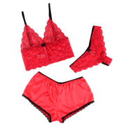 SUBBLIME - 953898 NACHTHEMD + HÖSCHEN AUS SEIDE UND SPITZE ROT S/M