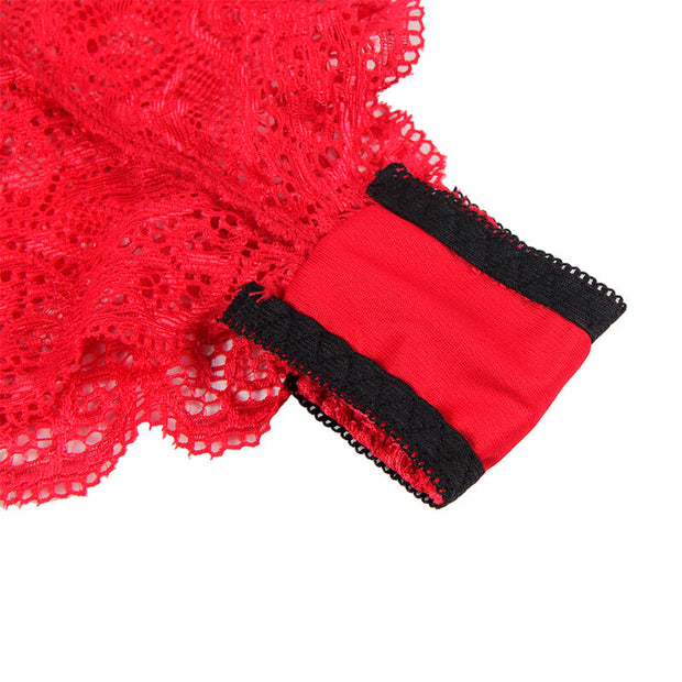 SUBBLIME - 953904 NACHTHEMD + HÖSCHEN AUS SEIDE UND SPITZE ROT L/XL