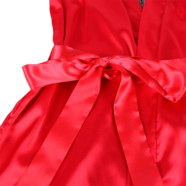 SUBBLIME - 954017 SPITZEN-UNTERHEMD MIT TRANSPARENTEM RÜCKEN UND STRING, ROT/SCHWARZ, S/M