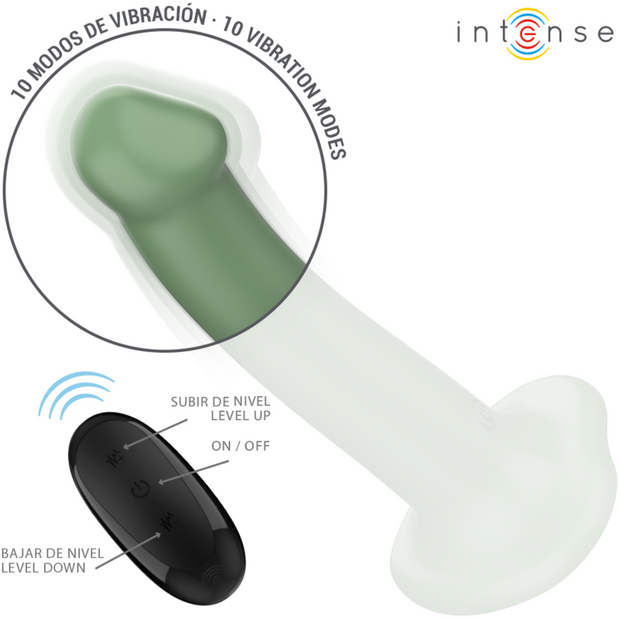 INTENSE - BECCA VIBRATOR MIT SAUGNÄPFEN 10 VIBRATIONEN GRÜN FERNBEDIENUNG