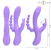 INTENSE - MIKO DREIFACH-VIBRATOR RABBIT & STIMULATOR & ANAL 7 VIBRATIONEN LILA