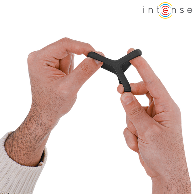 INTENSE - CARSON DOPPELTER PENISRING AUS SILIKON SCHWARZ MODELL 4