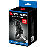 PRETTY LOVE - AUFREGENDER RING RABBIT VIBRATORRING 10 VIBRATIONEN SCHWARZ