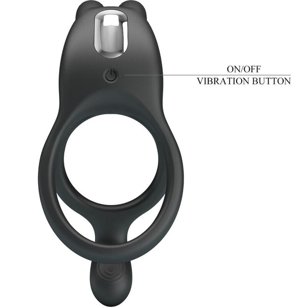 PRETTY LOVE - SETH DOPPEL-VIBRATIONSRING RABBIT 7 VIBRATIONEN SCHWARZ