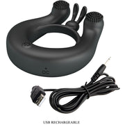 PRETTY LOVE - DAHLIA VIBRATIONSRING + KLITORISSTIMULATOR 12 VIBRATIONEN SCHWARZ