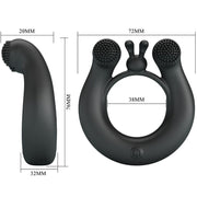 PRETTY LOVE - DAHLIA VIBRATIONSRING + KLITORISSTIMULATOR 12 VIBRATIONEN SCHWARZ