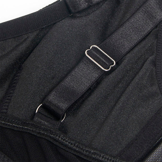 SUBBLIME - 955243 SCHWARZER BONDAGE-BH MIT STRUMPFBAND-SET L/XL