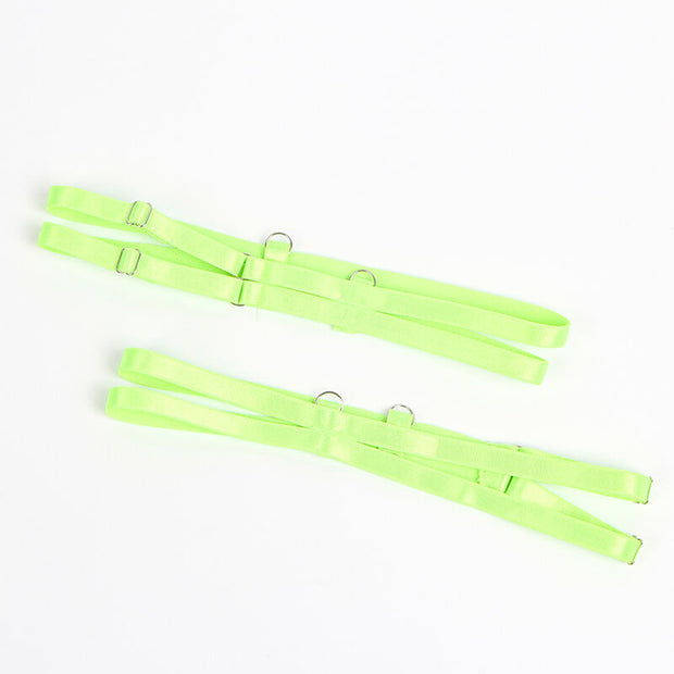 SUBBLIME - 955328 BH-SET MIT SPITZE UND STRUMPFBAND GRÜN UND BLAU L/XL