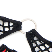 SUBBLIME - 955533 ROTES LACKLEDER-NETZ-ZIPPER-BH-SET S/M