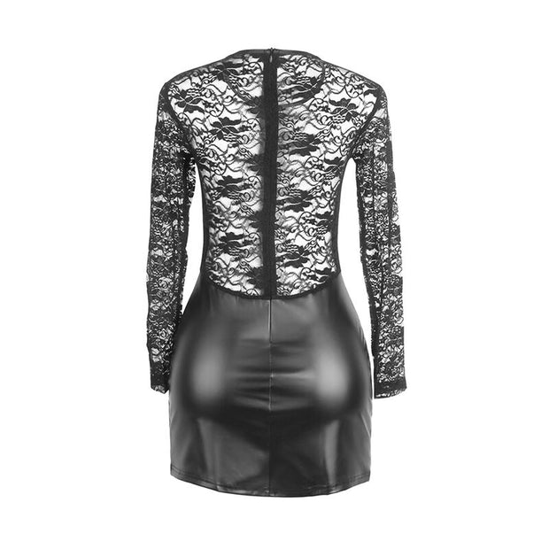 SUBBLIME - 955601 LANGÄRMELIGES KLEID MIT SCHWARZER SPITZE L/XL