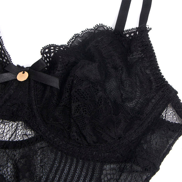 SUBBLIME - 955625 SPITZEN-BODYSUIT MIT UNTERTEILVERSCHLUSS SCHWARZ L/XL
