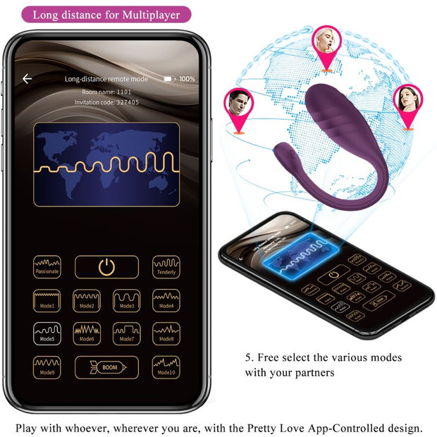 PRETTY LOVE - LEVIATHAN APP-GESTEUERTER VIBRATOR LILA