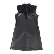 SUBBLIME - 957544 LEDERKLEID MIT SPITZENKRAGEN SCHWARZ S/M