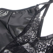 SUBBLIME - 957537 LEDERKLEID MIT BLUMENSPITZE SCHWARZ L/XL